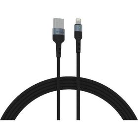 Syrox C135AL 2.4A 1.20 mt Ledli Örgülü USB-A Siyah Lightning Şarj ve Data Kablosu