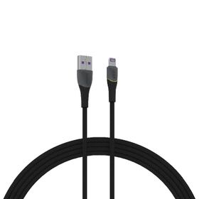 Syrox C136AL 2.4A 1.21 mt RGB Ledli Örgülü USB-A Lightning Siyah Şarj ve Data Kablosu