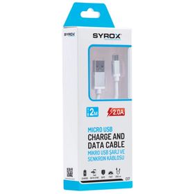 Syrox C17 2 mt Micro USB 2.0A Hızlı Şarj ve Data Kablosu