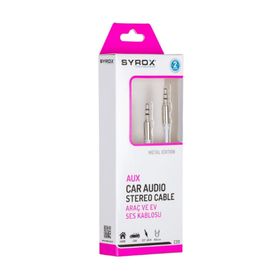 Syrox C20 3.5 mm 1 mt Beyaz Audio Aux Kablo