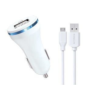 Syrox C44 2.0A Beyaz Araç Şarj Aleti Micro USB Kablo Set