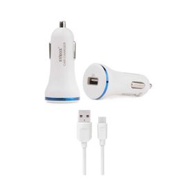 Syrox C44 2.0A Beyaz Araç Şarj Aleti Micro USB Kablo Set