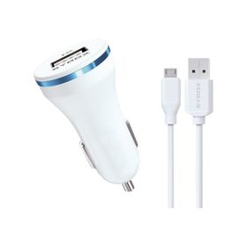 Syrox C44 2.0A Beyaz Araç Şarj Aleti Micro USB Kablo Set
