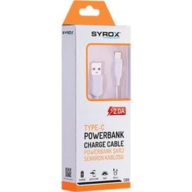 Syrox C69 2.0A 20 cm USB-A Type-C Beyaz Şarj ve Data Kablosu