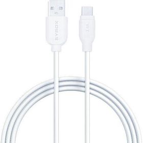 Syrox C71 2.0A 1 mt USB-A Type-C Beyaz Şarj ve Data Kablosu