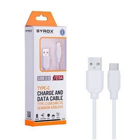 Syrox C71 Type-C Beyaz 1.2 mt Şarj Kablosu