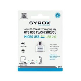 Syrox DT12 USB Giriş Micro Uç Çıkışlı Otg Dönüştürücü