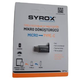 Syrox DT14 Micro Giriş Type-C Uç Çıkışlı Otg Dönüştürücü