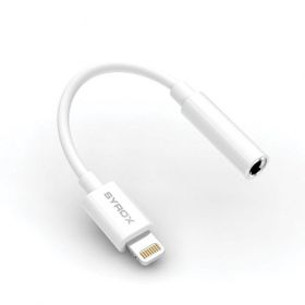 Syrox DT22L-A Lightning 3.5 mm Beyaz AUX Dönüştürücü