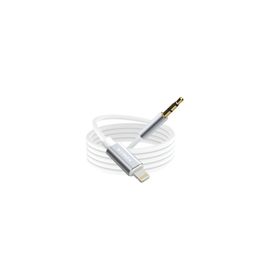 Syrox DT24L-J Lightning 3.5 mm 1 mt AUX Dönüştürücü Beyaz Ses Kablosu