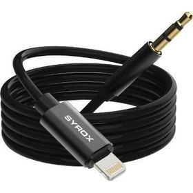 Syrox DT24L-J Lightning 3.5 mm 1 mt Siyah AUX Dönüştürücü Ses Kablosu