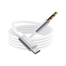 Syrox DT24T-J Type-C 3.5 mm 1 mt AUX Dönüştürücü Beyaz Ses Kablosu