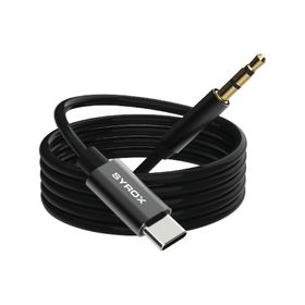 Syrox DT24T-J Type-C 3.5 mm 1 mt AUX Dönüştürücü Siyah Ses Kablosu