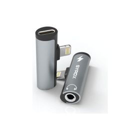 Syrox DT30L-LA Lightning 1X Lightning+1x3.5 mm AUX Midi Gri Ses ve Şarj Ayırıcı Dönüştürücü