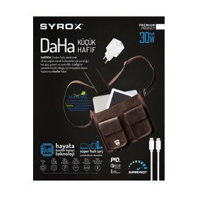 Syrox GAN30 Type-C Giriş Başlık + Type-C To Lightning Kablo 30W Quick Şarj Seti