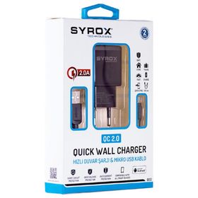 Syrox Micro USB Hızlı Şarj Cihazı