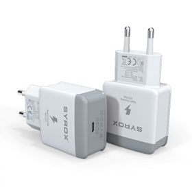 Syrox PD18B Type-C PD 18W QC 3.0A Beyaz Çıkışlı Şarj Adaptörü Başlık