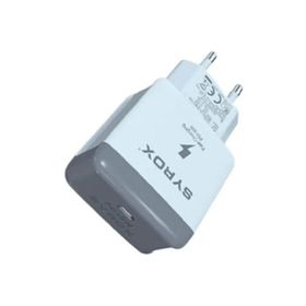 Syrox PD18B Type-C PD 18W QC 3.0A Beyaz Çıkışlı Şarj Adaptörü Başlık