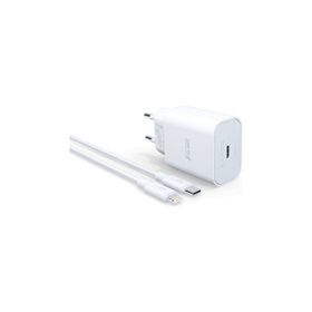 Syrox PD20L Şarj Aleti 3.0A PD 20W Beyaz Type-C To Lightning Kablo Set