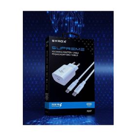 Syrox PD25B 25W PD 3A Beyaz Type-C Çıkışlı Şarj Adaptörü Başlık