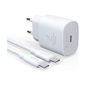 Syrox PD25T QC 3.0 PD 25W Beyaz Hızlı Şarj Aleti Type-C To Type-C Kablo Set