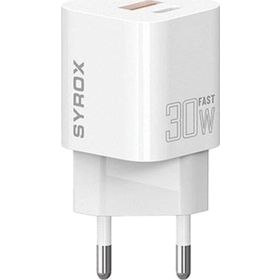 Syrox PDQ30B 30W PD QC 4.0 1X USB-A+1X Type-C Port Çıkışlı Şarj Cihazı