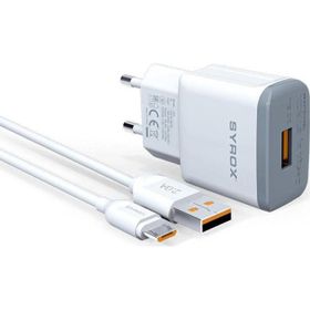 Syrox Q20 2.0A 1 mt USB-A Micro USB Kablolu 1XUSB-A Port Çıkışlı Beyaz Şarj Cihazı