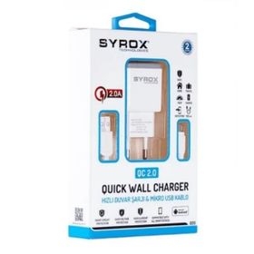 Syrox Q20 Micro USB 2.0A Hızlı Ev Şarj Aleti