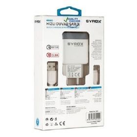Syrox Q30 3.0A Micro USB Kablo Hızlı 3.0 Amper Şarj Adaptör