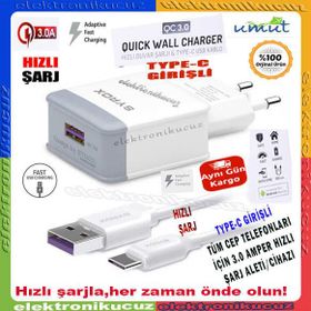 Syrox Samsung Galaxy A70 Uyumlu Type-C Hızlı Şarj Aleti + Kablo