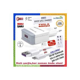Syrox Samsung Galaxy M20 Uyumlu Type-C Hızlı Şarj Aleti + Şarj Kablosu