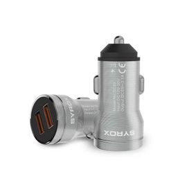 Syrox SC20B 3.1A 20W 2XUSB-A Çıkışlı Hızlı Araç Gri Şarj Cihazı