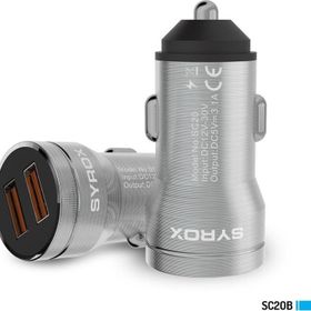 Syrox SC20B 3.1A 20W 2XUSB-A Çıkışlı Hızlı Araç Gri Şarj Cihazı