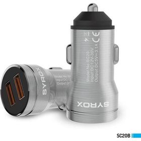 Syrox SC20B 3.1A 20W 2XUSB-A Çıkışlı Hızlı Araç Gri Şarj Cihazı