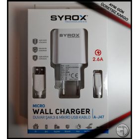 Syrox SYX-J47 Micro USB Şarj Cihazı 2.6A Adaptör