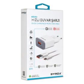 Syrox SYX-Q20 Android Uyumlu Hızlı Şarj Seti
