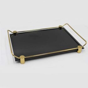 System BA2041 037 C2-GL Siyah Gold Banyo Tepsisi