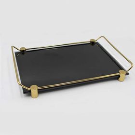 System BA2041 037 C2-GL Siyah Gold Banyo Tepsisi