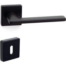 System HA208RO11 AL6 Slim Mat Siyah Rozetli Kapı Kolu