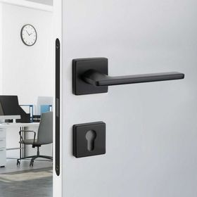 System HA208RO11 AL6 Slim Mat Siyah Rozetli Kapı Kolu