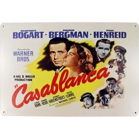 T-Bek Dekoratif Vintage Casablanca 20x30 cm Metal Pano Poster