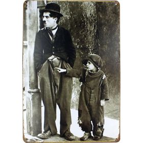 T-Bek Dekoratif Vintage Chaplin 20x30 cm Metal Pano Poster