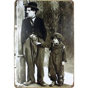 T-Bek Dekoratif Vintage Chaplin 20x30 cm Metal Pano Poster