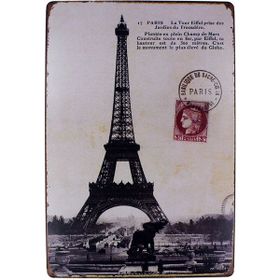 T-Bek Dekoratif Vintage Eifell 20x30 cm Metal Pano Poster