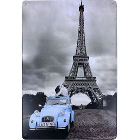 T-Bek Dekoratif Vintage Eifell Citroen 20x30 cm Metal Pano Poster