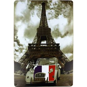 T-Bek Dekoratif Vintage Eifell Tower 20x30 cm Metal Pano Poster