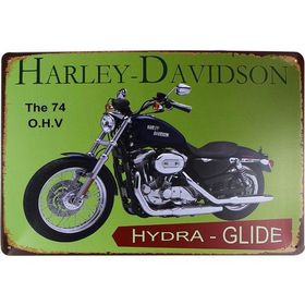 T-Bek Dekoratif Vintage Harley Motor 20x30 cm Metal Pano Poster