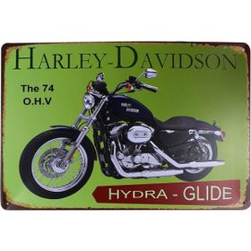 T-Bek Dekoratif Vintage Harley Motor 20x30 cm Metal Pano Poster
