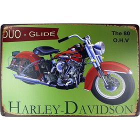 T-Bek Dekoratif Vintage Harley Motor 20x30 cm Metal Pano Poster