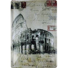 T-Bek Dekoratif Vintage Kolezyum 20x30 cm Metal Pano Poster